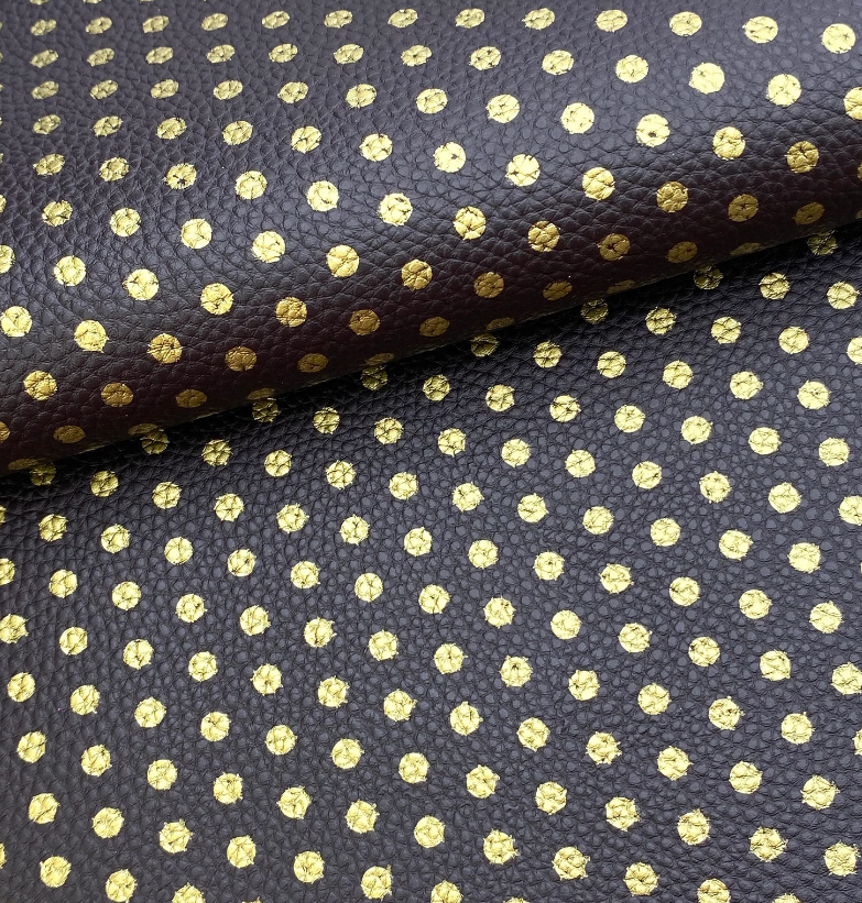 Black fabric with gold pattern LL08