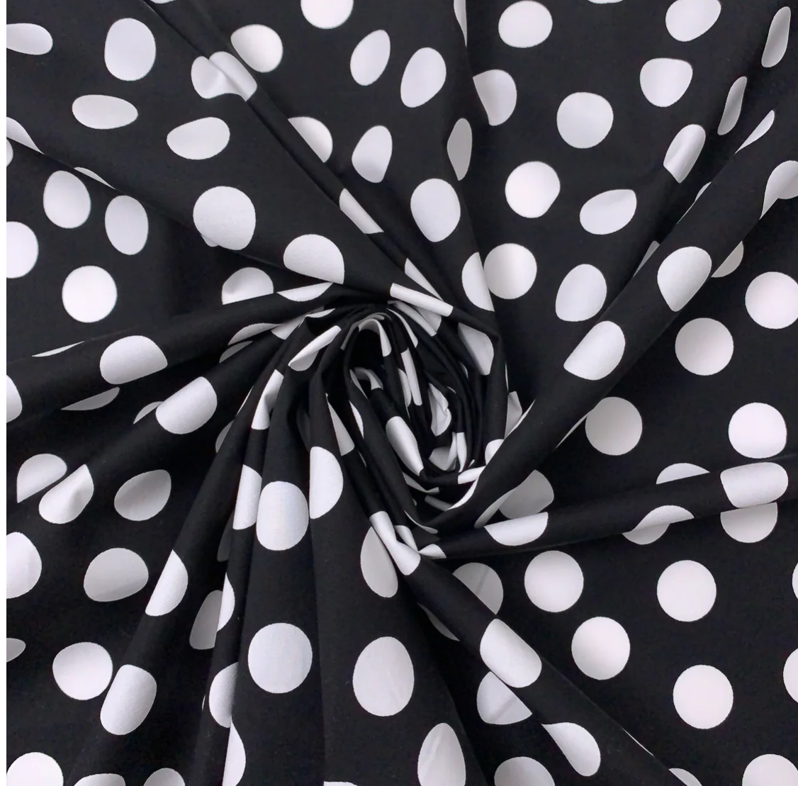 Black Cotton fabric with white logo print LC05