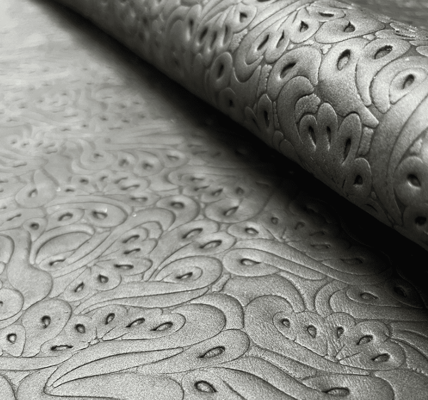 Embossed Leather Fabric Black GL11