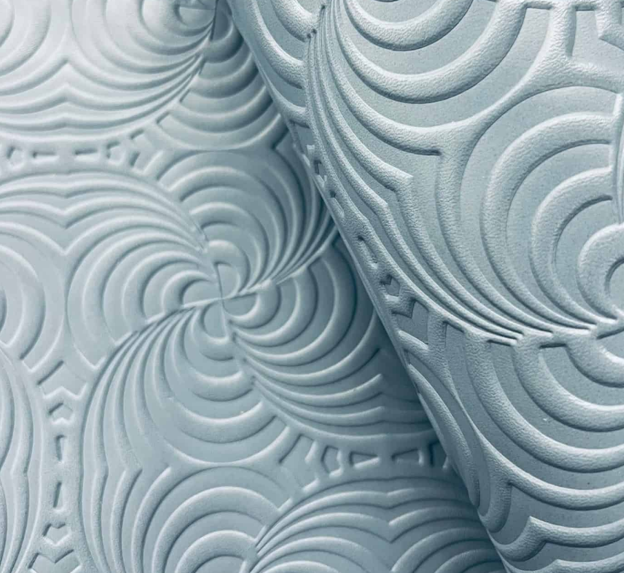Blue Embossed Vinyl Fabric By The Yard For Bags LL36