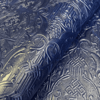 embossed navy leather fabric LL23