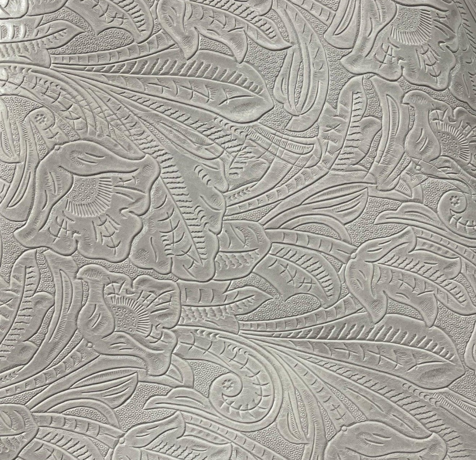 embossed leather fabric Dirty White LL21