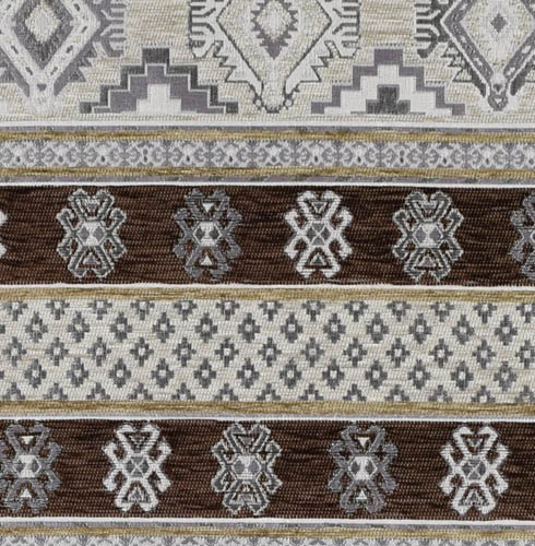 White and Brown Jacquard Fabric FJ02 - Image 2