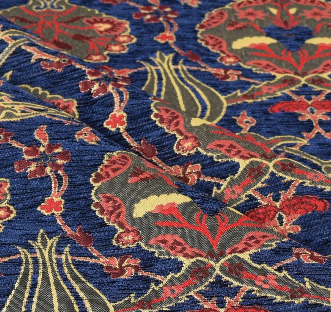 Navy Jacquard Fabric For Sale By The Yard GJ13