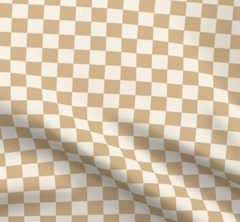 Damier Azur Leather Fabric | Cream Checkered Leather Material LL73